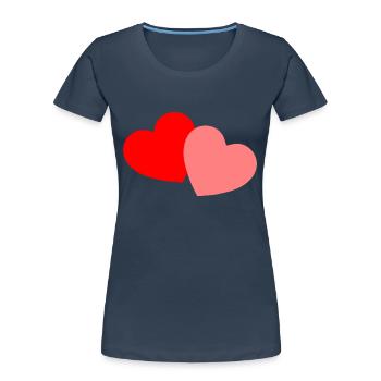 2 Hearts - red and pink - Women's Premium Organic T-Shirt -  - Front - Mia (176cm)