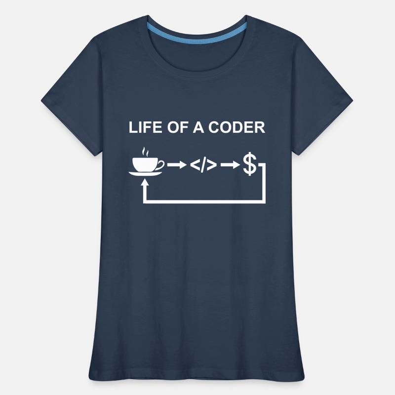 Life Of A Coder Software Developer Programmer Nerd Frauen Premium Bio T-Shirt