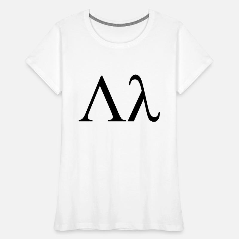 lettre grecque lambda utilisé par les maisons de T-shirt bio Premium Femme