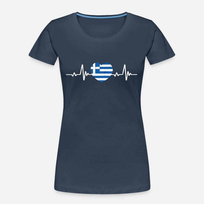 Grèce Drapeau Rétro T-shirt bio Premium Femme