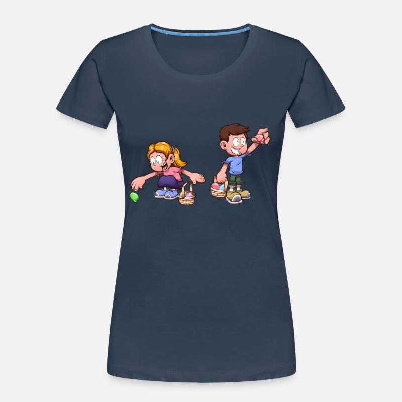 Kids Doing An Easter Egg Hunt Women's Premium Organic T-Shirt