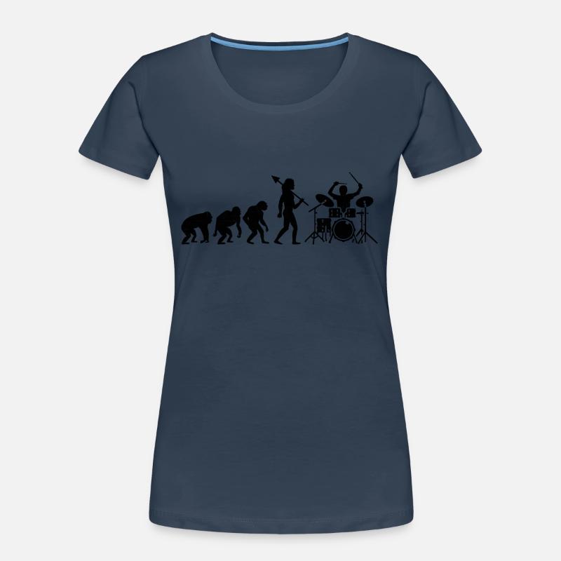 Drummer Evolution Drum Music Lover Drumming Drumme Frauen Premium Bio T-Shirt