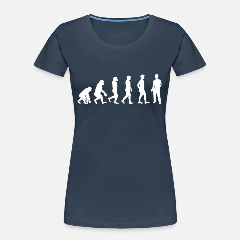Evolution Bauarbeiter weiß Frauen Premium Bio T-Shirt