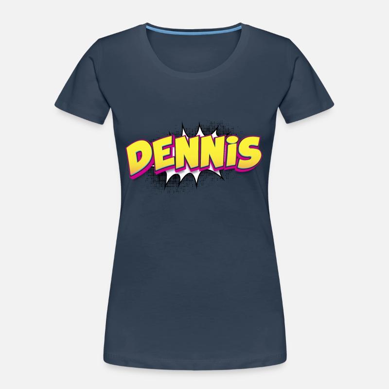 Dennis Custom Name Comic Book Style Pop Art, Women's Premium Organic T-Shirt