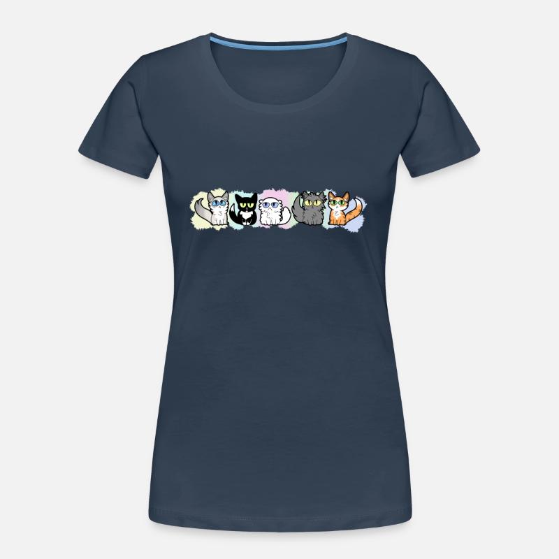 Huskatter dans une rangée - dessin animé T-shirt bio Premium Femme