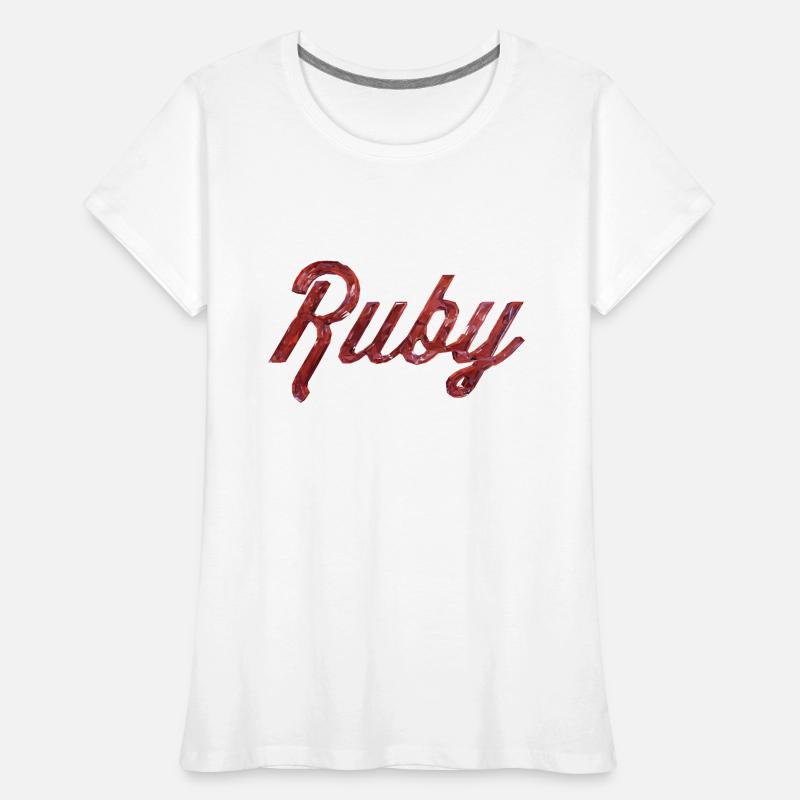 Ruby Stilisierter Text Frauen Premium Bio T-Shirt