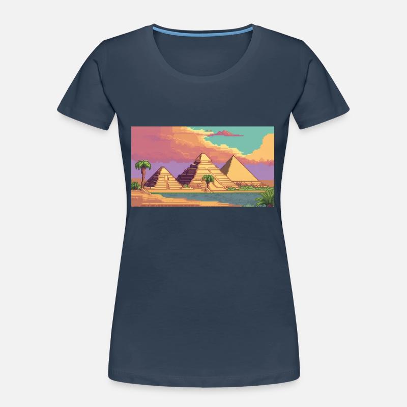Gizeh, Égypte - Pixel Art T-shirt bio Premium Femme