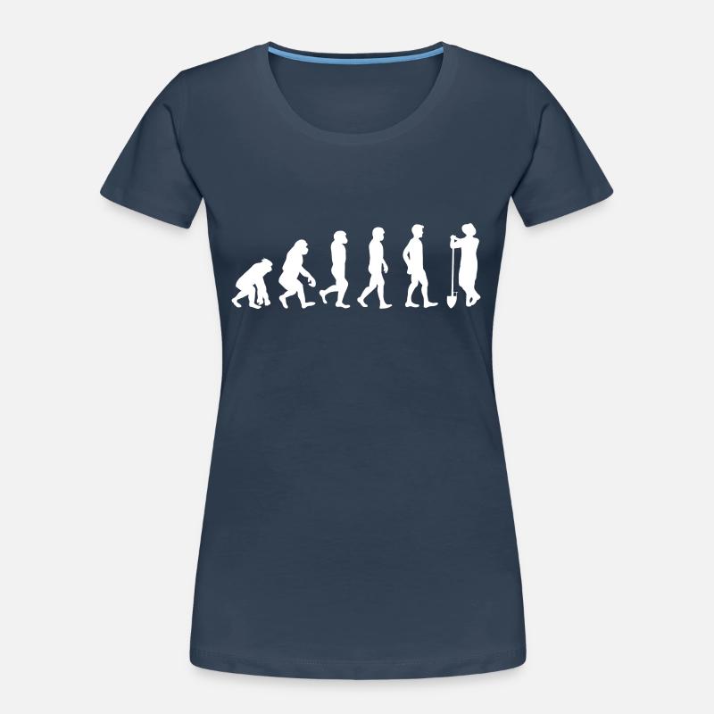 Evolution Bauer weiß Frauen Premium Bio T-Shirt