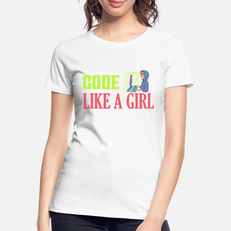 Coder comme une fille Programmeur Codage T-shirt bio Premium Femme