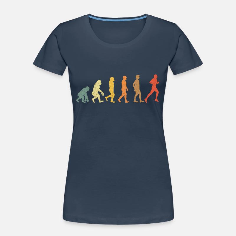 Evolution zum Läufer – Retro Jogging Design Frauen Premium Bio T-Shirt