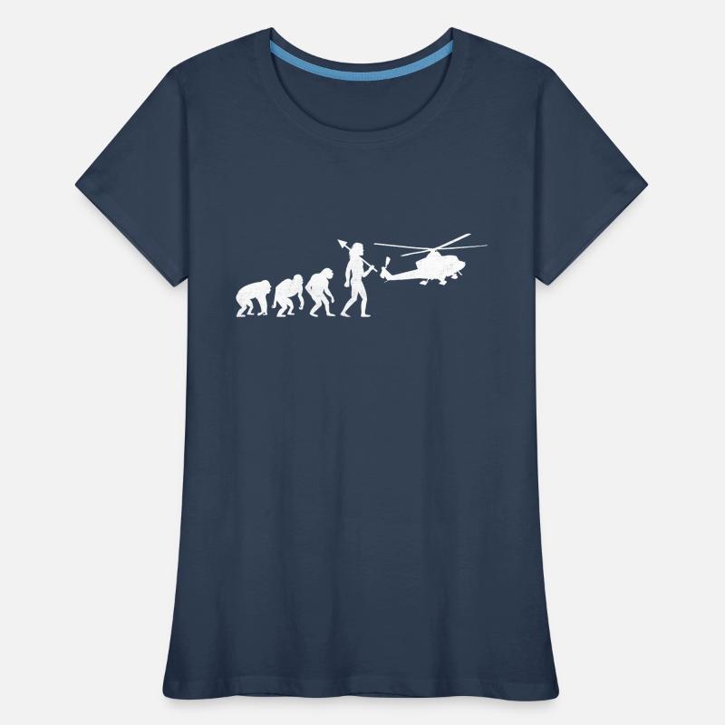 Evolution Hubschrauber Flieger Pilot Chopper Hubschrauber Frauen Premium Bio T-Shirt