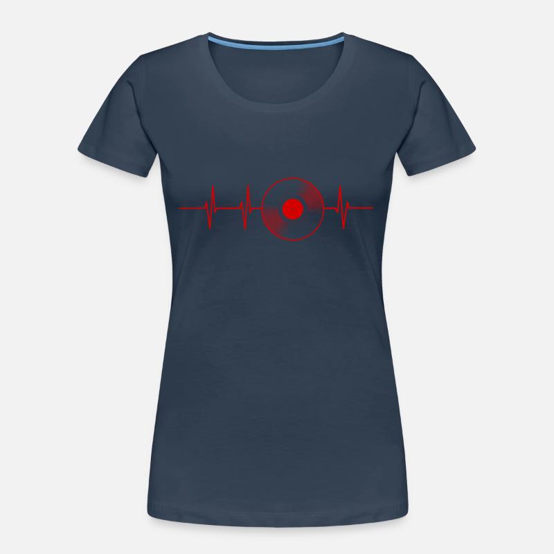 herzfrequenz schallplatte lp rot Frauen Premium Bio T-Shirt