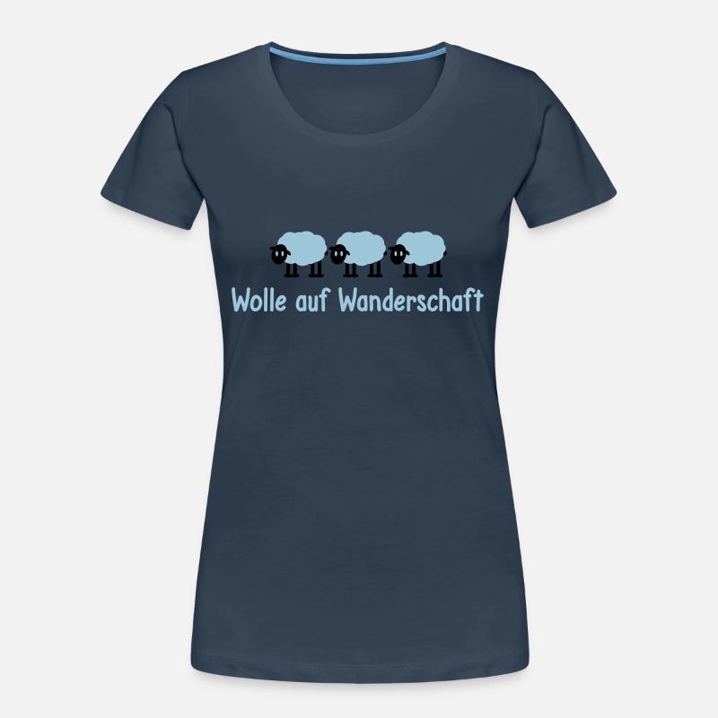Wolle auf Wanderschaft Schafe Schäfchen Lämmer süß Frauen Premium Bio T-Shirt