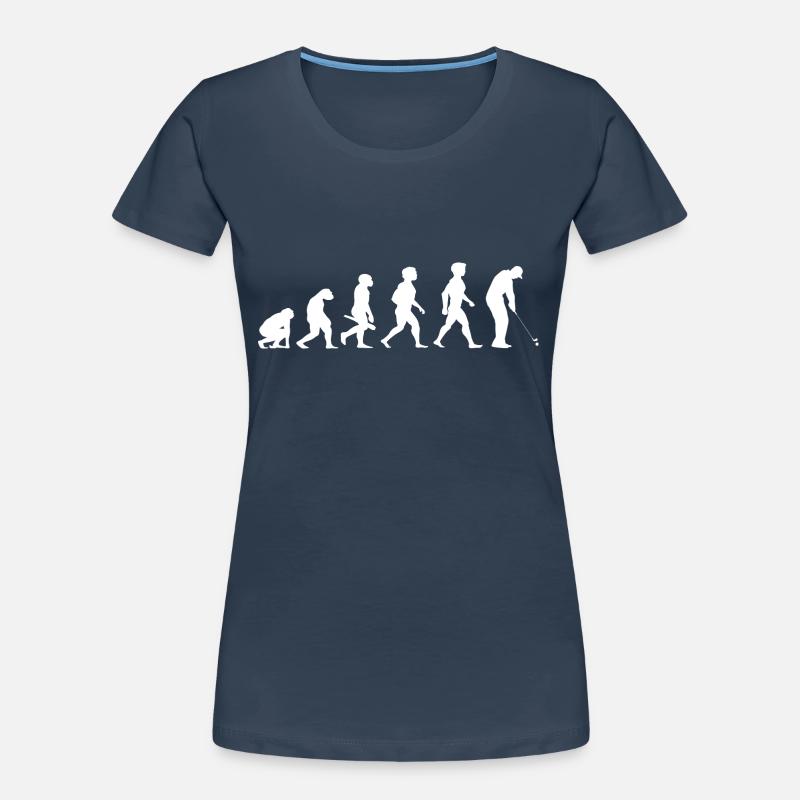 Evolution Golf Golfer Golfer Terrain de golf T-shirt bio Premium Femme