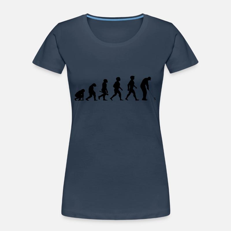 Evolution Golf Golfer Golfspieler Golfplatz Frauen Premium Bio T-Shirt