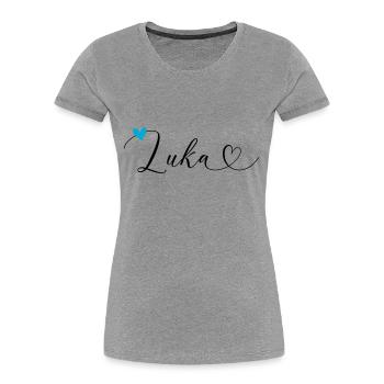 Luka Name Vorname Kalligrafieherz - Frauen Premium Bio T-Shirt -  - Vorne - Mia (176cm)