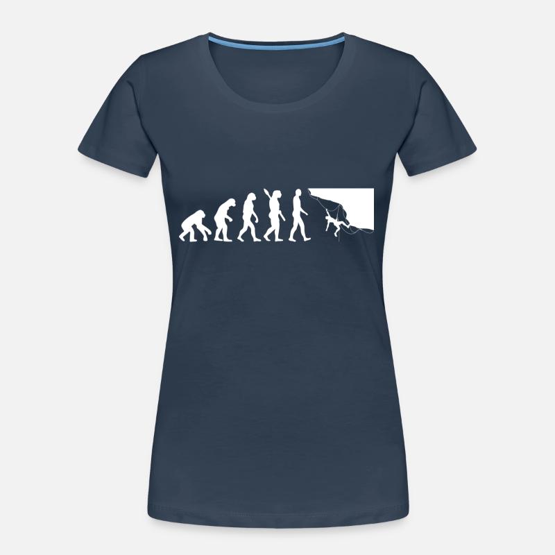Evolution Graphic Climbing Climber Bouldering Boul Frauen Premium Bio T-Shirt