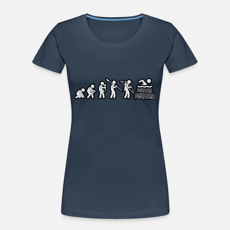Evolution Swimming White Grunge Women's Premium Organic T-Shirt