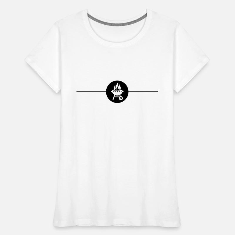 Symbole du gril Ligne de grillades T-shirt bio Premium Femme