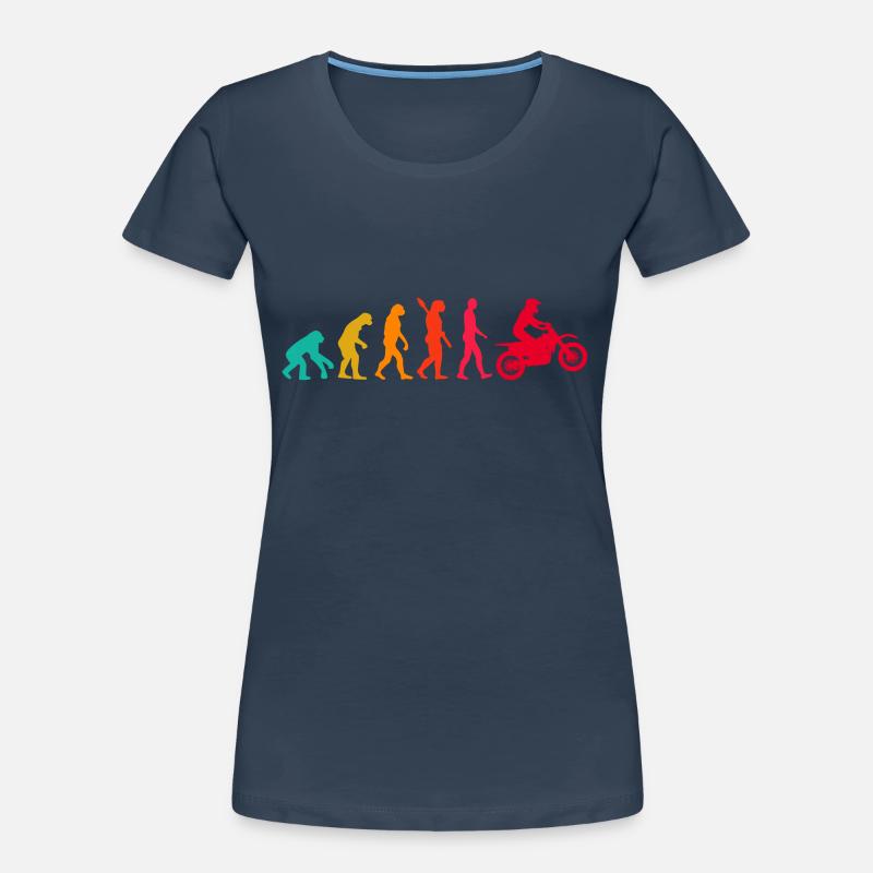 Evolution Graphic Dirt Biker Motorcycle Enduro Mot Frauen Premium Bio T-Shirt
