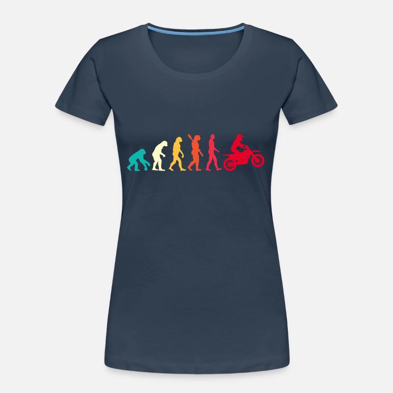 Evolution Graphic Dirt Biker Motorcycle Enduro Mot Frauen Premium Bio T-Shirt