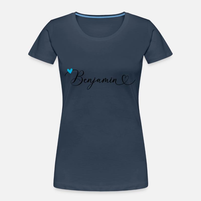 Benjamin Last name First name Calligraphy heart Women's Premium Organic T-Shirt