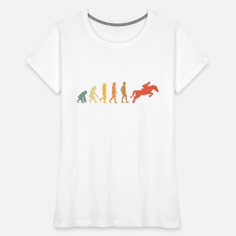 Pferd Reiten Evolution Vintge Retro Frauen Premium Bio T-Shirt