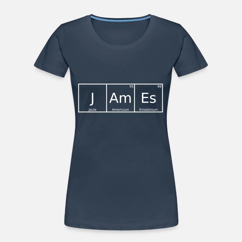James Name First Name Chemistry Periodic Table Elements Women's Premium Organic T-Shirt