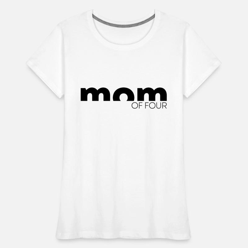 Mama von Vier Vierfache Mutter Muttertag Geschenk Frauen Premium Bio T-Shirt