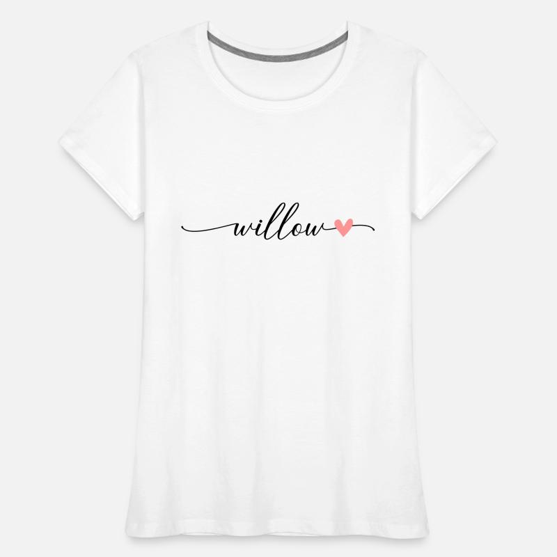 Willow Surname First name Calligraphy Script Women's Premium Organic T-Shirt
