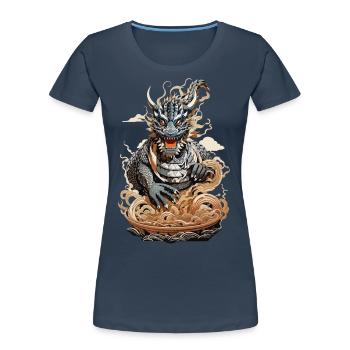 Ramen Drache Nudel Mythos Japanisches Design - Frauen Premium Bio T-Shirt -  - Vorne - Mia (176cm)