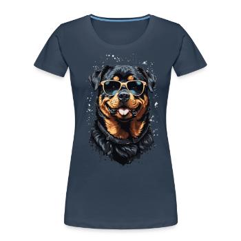 Stilvolles Rottweiler Hundepapa Design - Frauen Premium Bio T-Shirt -  - Vorne - Mia (176cm)