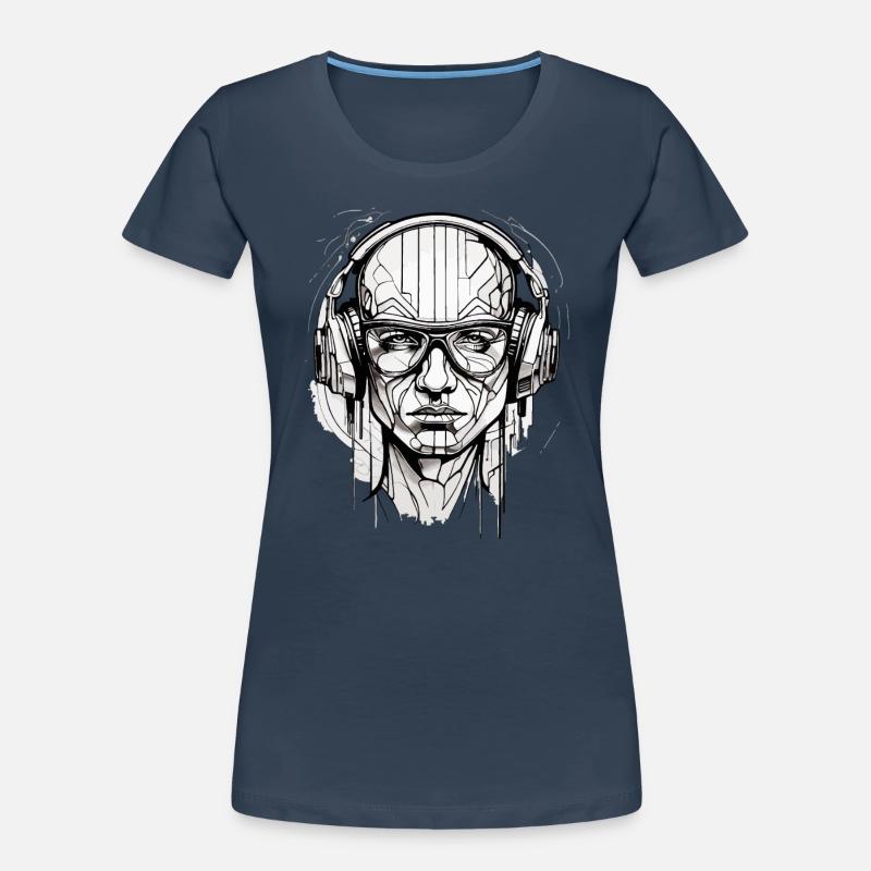 DJ Robot, Electronic Music, RAVE, TECHNO, Women's Premium Organic T-Shirt