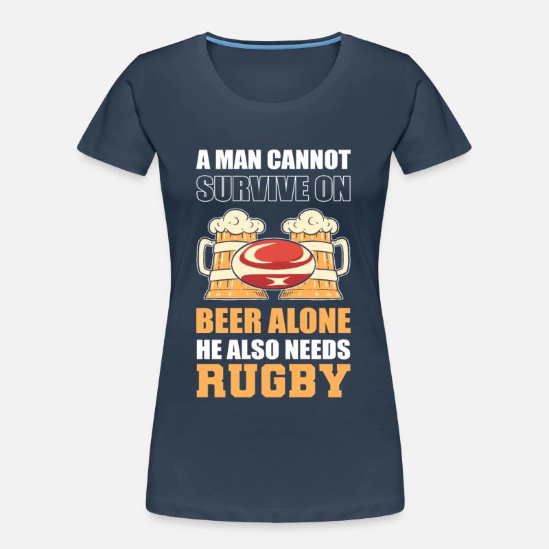 A Man Cannot Survive On Beer Alone He Also Needs Women's Premium Organic T-Shirt