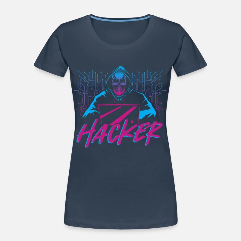 Hacker Hacking Computer Nerd Network Developer Frauen Premium Bio T-Shirt