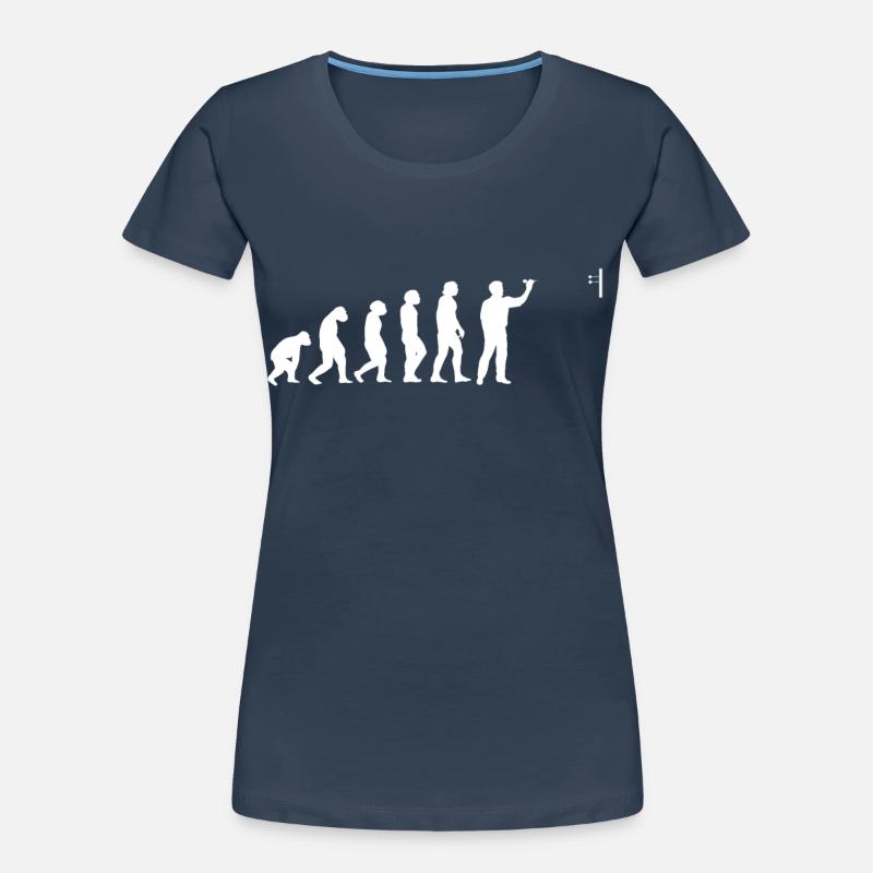 Amateur de fléchettes Lancer de fléchettes Ligue de fléchettes Evolution Fléchette T-shirt bio Premium Femme