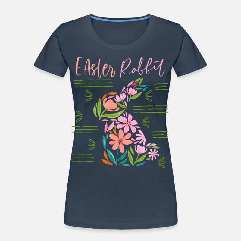 Easter , Floral Pattern, Easter Typography Women's Premium Organic T-Shirt