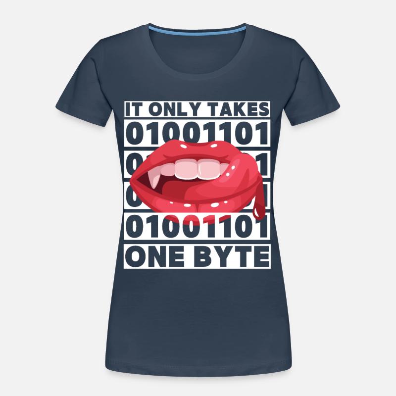 Bit Bytes Binäre Computernerd, Vampir, Spruch, Pun Frauen Premium Bio T-Shirt