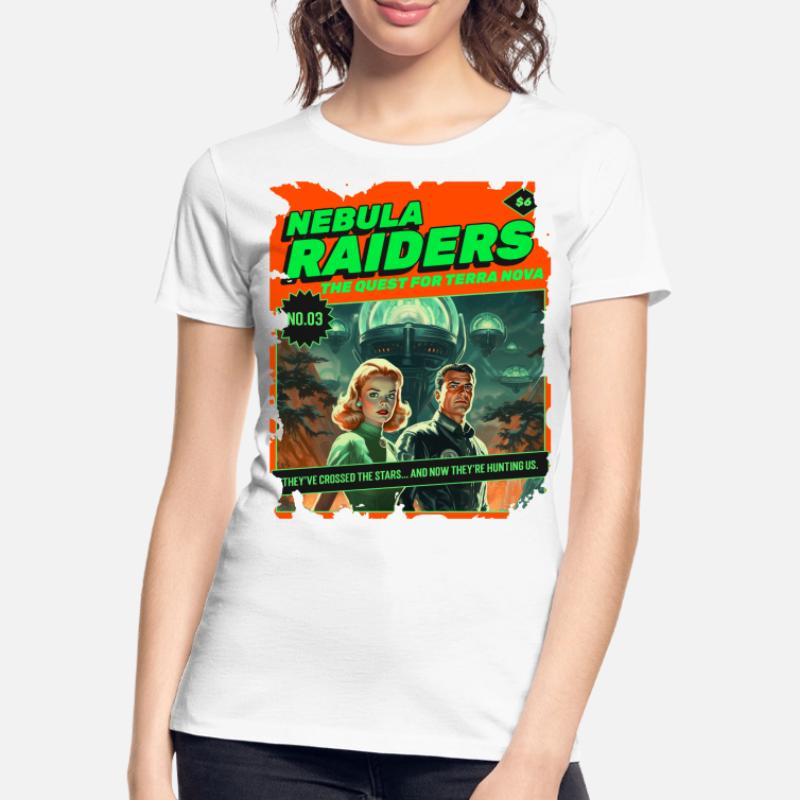Nebula Raiders, 50s, 1950's Comic, Space Women's Premium Organic T-Shirt