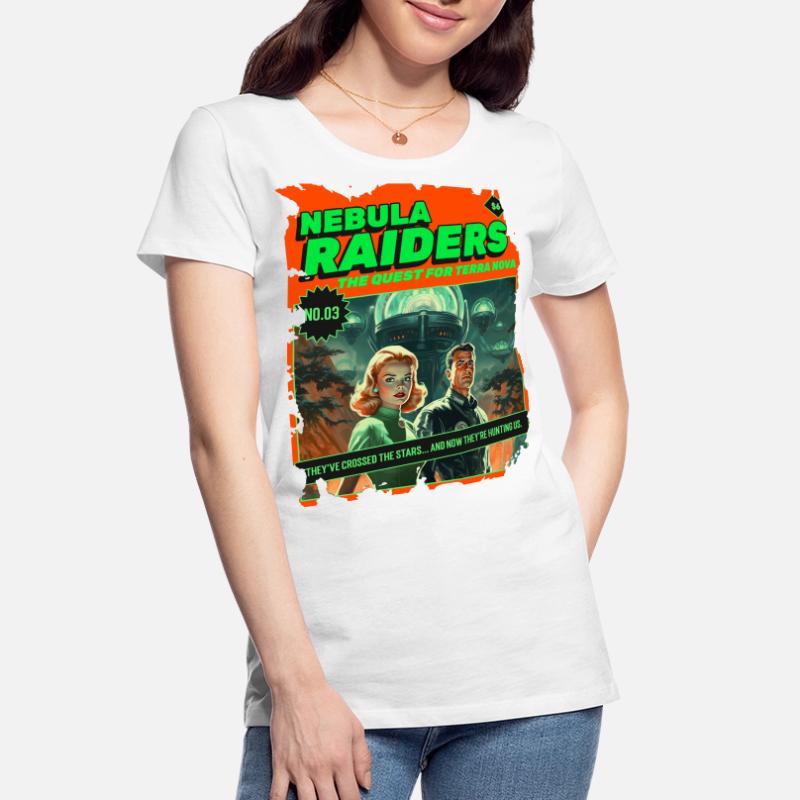 Nebula Raiders, 50s, 1950's Comic, Space Women's Premium Organic T-Shirt