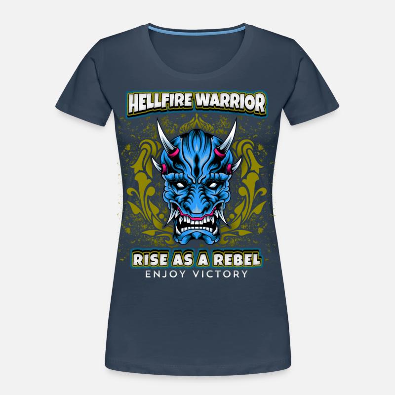 Teufel-Satan, Spruch Hellfire Warrior, Comic-Stil Frauen Premium Bio T-Shirt