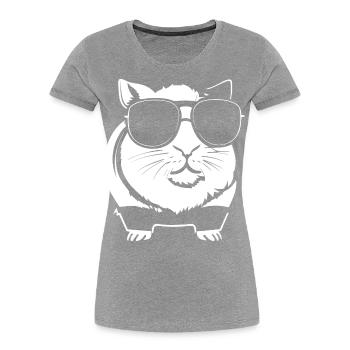 Lustiges Meerschweinchen mit Sonnenbrille Meerschweinchen - Frauen Premium Bio T-Shirt -  - Vorne - Mia (176cm)