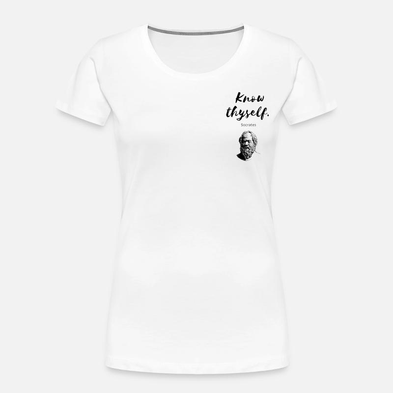 " Know thyself " Socrates - Women's Premium Organic T-Shirt - white