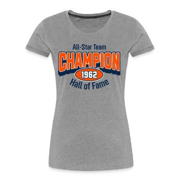 Champion 1962 – Geburtstagsgeschenk College Stil - Frauen Premium Bio T-Shirt -  - Vorne - Mia (176cm)