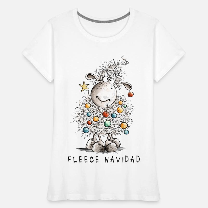 Fleece Navidad Weihnachtsschaf Cartoon Schaf Frauen Premium Bio T-Shirt