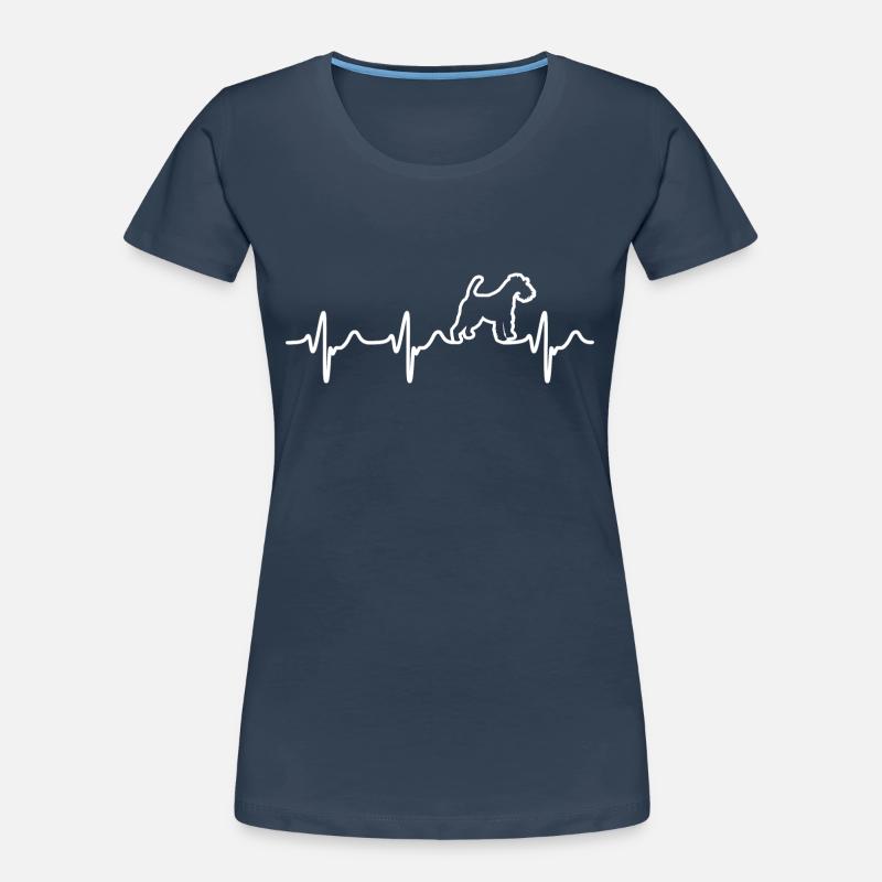 Drahthaar Foxterrier Herzschlag Herzfrequenz EKG Frauen Premium Bio T-Shirt