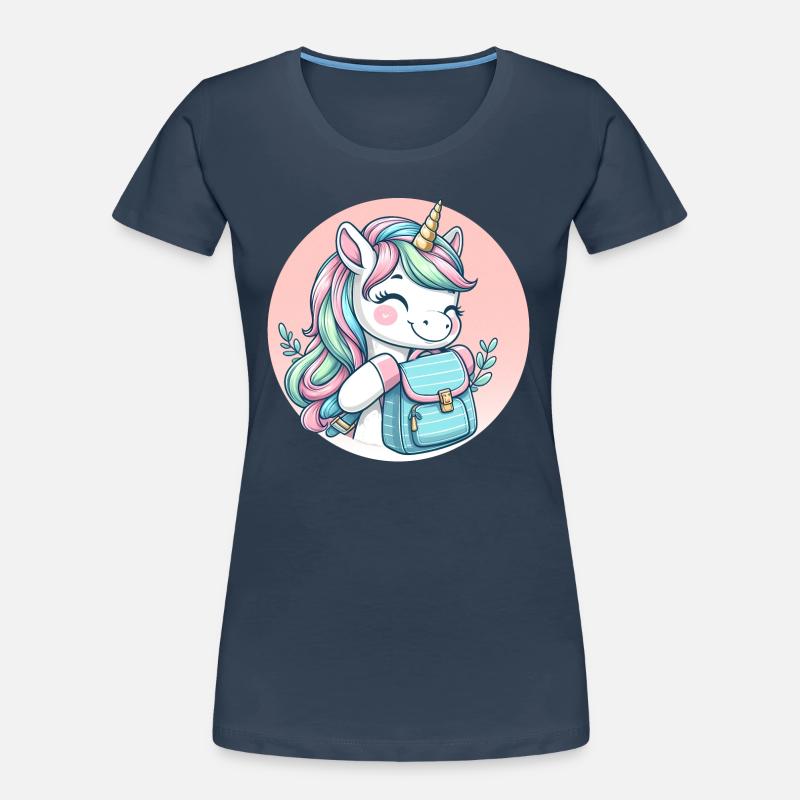 Süßes Einhorn Schulkind Frauen Premium Bio T-Shirt