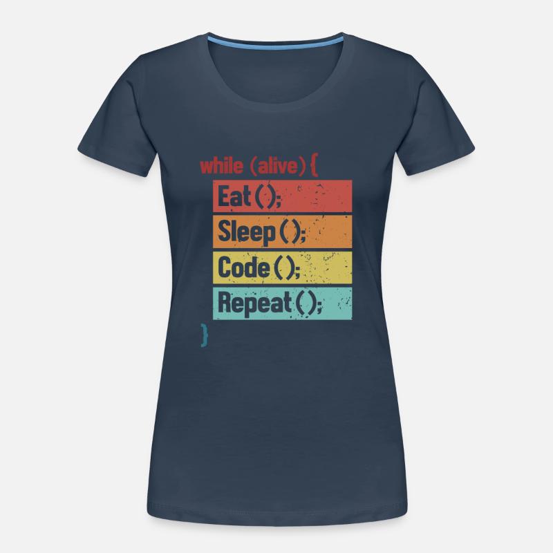 Eat Sleep Code Repeat Softwareingenieur Coder Frauen Premium Bio T-Shirt