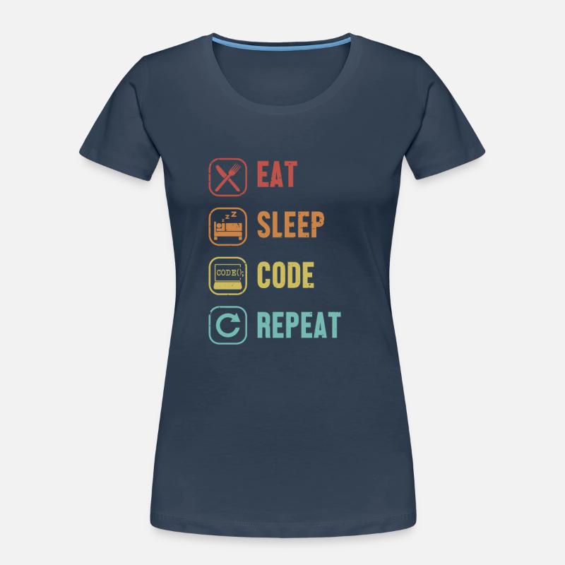 Eat Sleep Code Repeat Softwareingenieur Coder Frauen Premium Bio T-Shirt