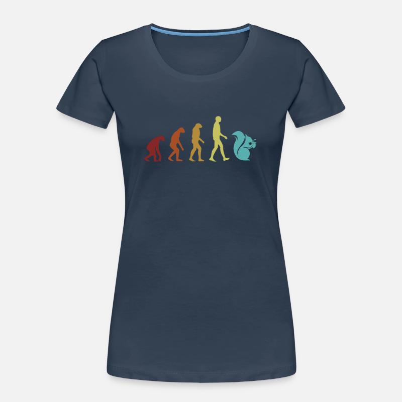 Squirrel Evolution Écureuil gris Squirrel Écureuil T-shirt bio Premium Femme